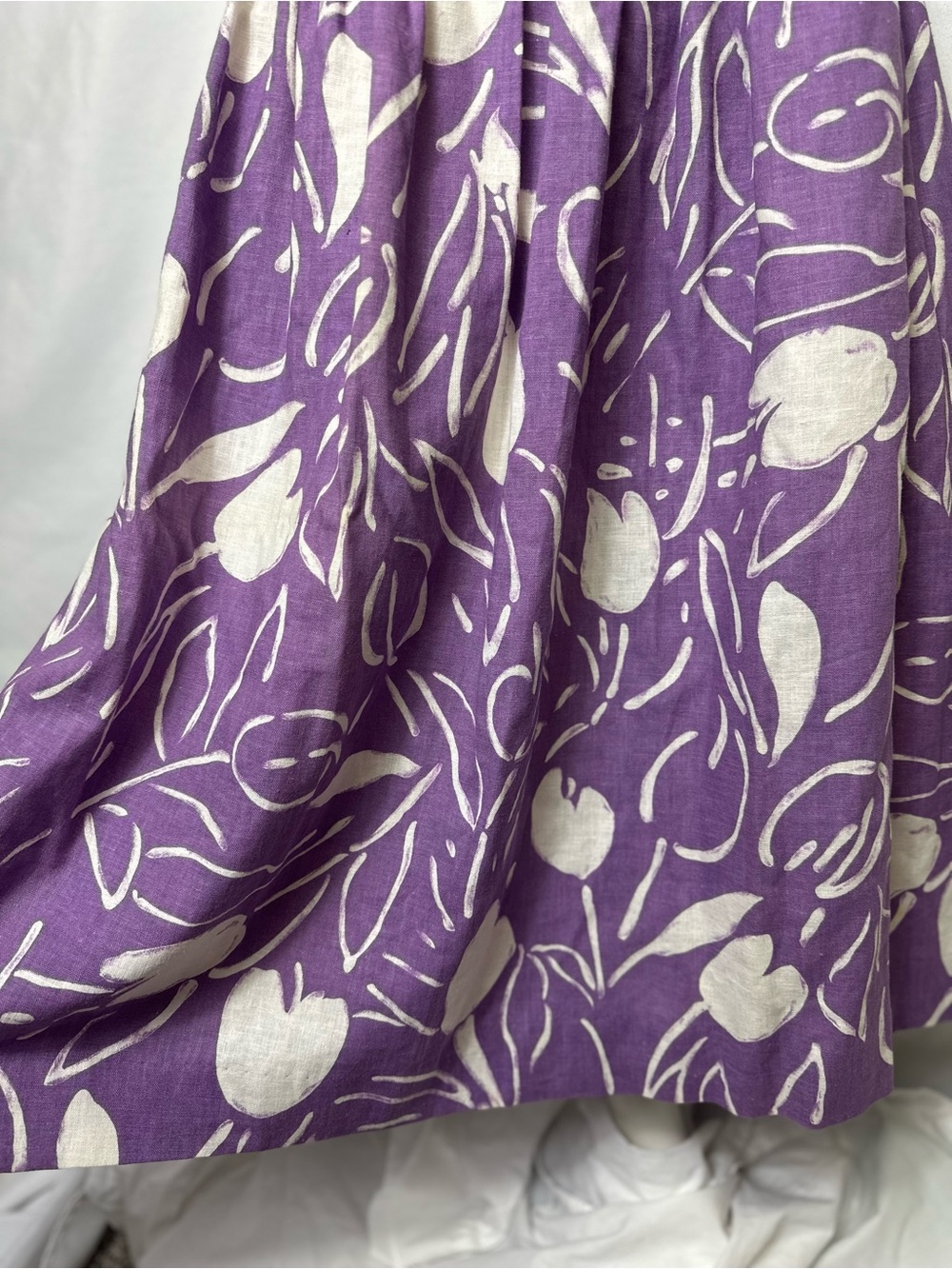 VINTAGE CAMPUS CASUALS BRAND SIZE LARGE PURPLE & WHITE MAXI SKIRT - Picture 3 of 4